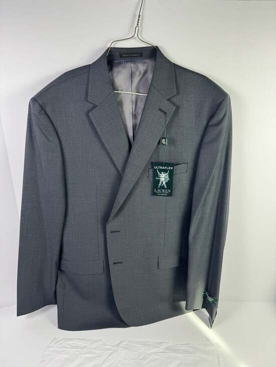 NWT Lauren Ralph Lauren Ultraflex Suit Jacket Grey Wool Blend Men's Size 46R